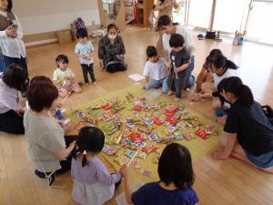 親子レク　お菓子つり1