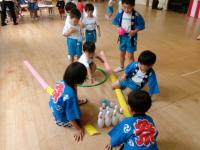 ボーリング屋さんをする年長