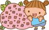 アジサイと子どものイラスト