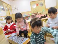 先生の合奏の真似をしたよ