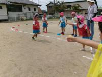 5歳児　運動会　リレーもがんばったよ