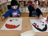 2歳児　ふくわらい面白い顔になったよ