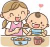 食べさせてもらう子どもイラスト