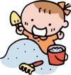 砂遊びする子どものイラスト
